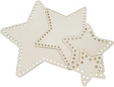 American Elm 4 Piece Star Basket Base Set Wooden MDF Crochet Foundations for DIY Bags & Decor Craft Supplies