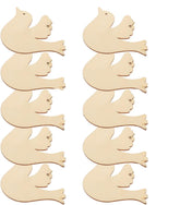 Set of wooden bird shapes on a white background