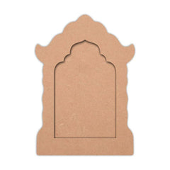 Cardboard picture frame with decorative arch on a white background