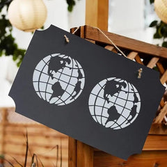 Cliths Reusable Earth Map Stencil Cutout for Painting Wall Art Scrapbooking