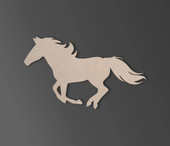 Beige horse silhouette on a dark gray background