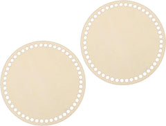 Cliths 2 Pack Round Wooden Crochet Bag Bottoms DIY Circle Basket Bases for Bag Weaving Knitting Craft Supplies