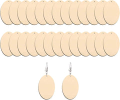 American Elm 50 Pcs Unfinished Wooden Earring Blanks DIY Craft Kit Jewelry Making Supplies