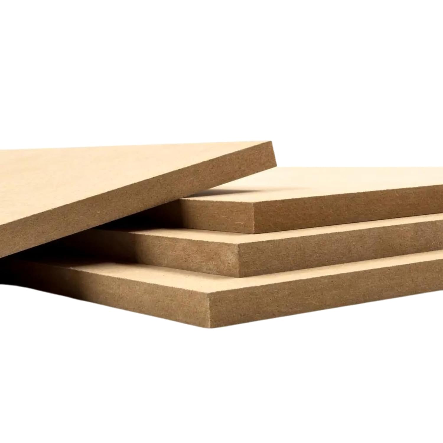 Three sheets of cardboard stacked on a white background