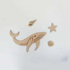unfinished wooden under the sea wall decor for kids room