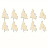 Set of beige paper trees on a white background