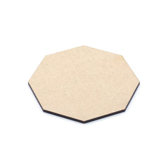 Beige octagonal coaster on a white background