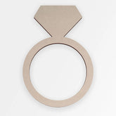 Cliths Wooden Diamond Ring Cutouts MDF Wedding Decor Blanks DIY Couples Gift & Wall Art 2.7mm Thick