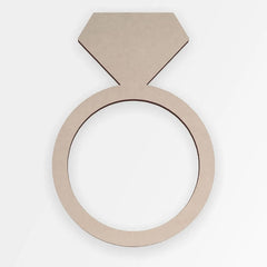 Cliths Wooden Diamond Ring Cutouts MDF Wedding Decor Blanks DIY Couples Gift & Wall Art 2.7mm Thick