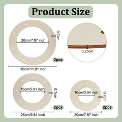Whittlewud Pack of 6 Wooden Floral Wreath Rings for DIY Crafts, Wedding Decor, Wall Hangings