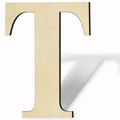 Wooden letter 'T' on a white background
