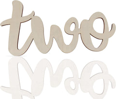 Wooden number 'two' on a white background