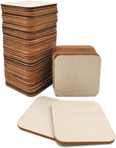American Elm Square Natural Blank Wood Squares Round Corners Wooden Cutouts for DIY Crafts