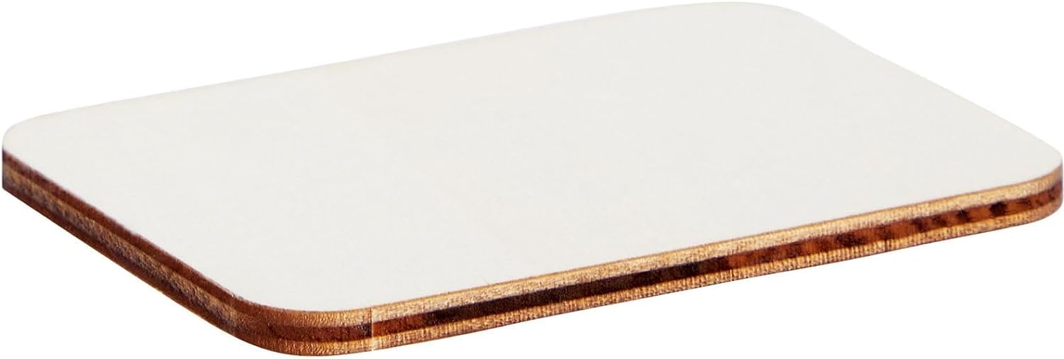 Rectangular wooden surface with a white top