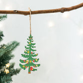 wooden pine tree christmas ornaments