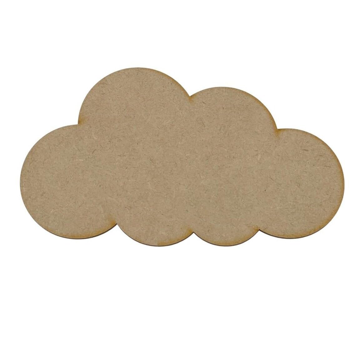 Cloud-shaped brown cardboard cutout on a white background