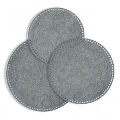 Cliths Pack of 3 Round Felt Basket Bases for DIY Crochet Baskets Eco Friendly Grey Felt