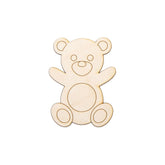 Wooden teddy bear shape on a white background
