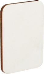 Rectangular wooden coaster with a white center on a white background