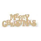 Wooden 'Merry Christmas' decoration on a white background