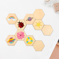 Whittlewud 3 Pack Hexagon MDF Boards Craft Panels DIY Painting, Decoupage & Lippan Art