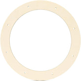 Round wooden ring with holes on a white background