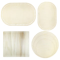American Elm 6 Piece Oval Basket Bottom Set Wooden MDF Bases for DIY Crochet Bags & Storage 3 Styles