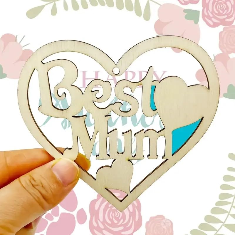 wholesale unfinished wooden hearts for mother's day craft kits