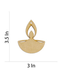 Wooden pendant with measurements on a white background