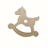 Wooden rocking horse toy on a white background