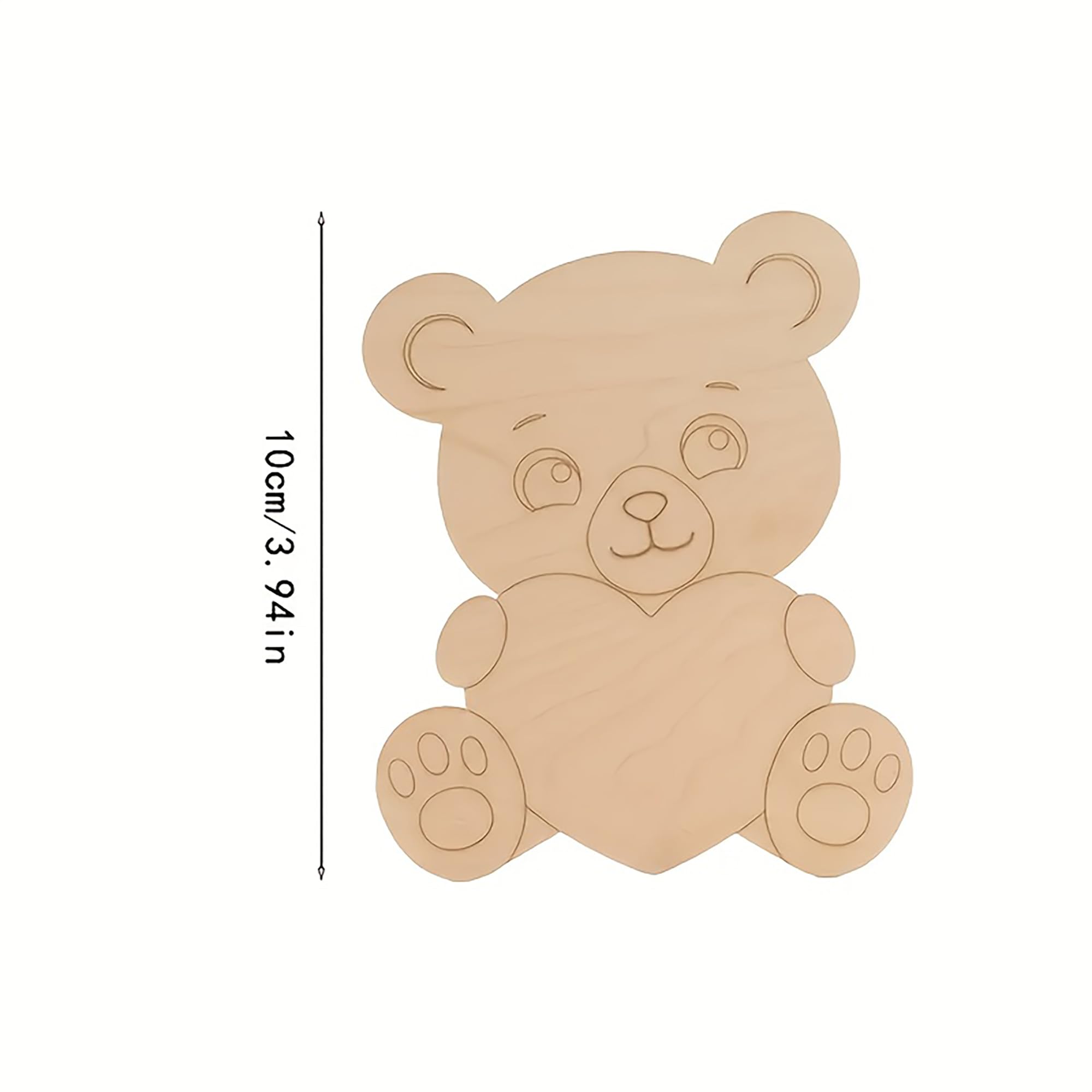 wooden bear cutouts with heart