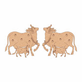 Illustration of two cows with calves on a white background