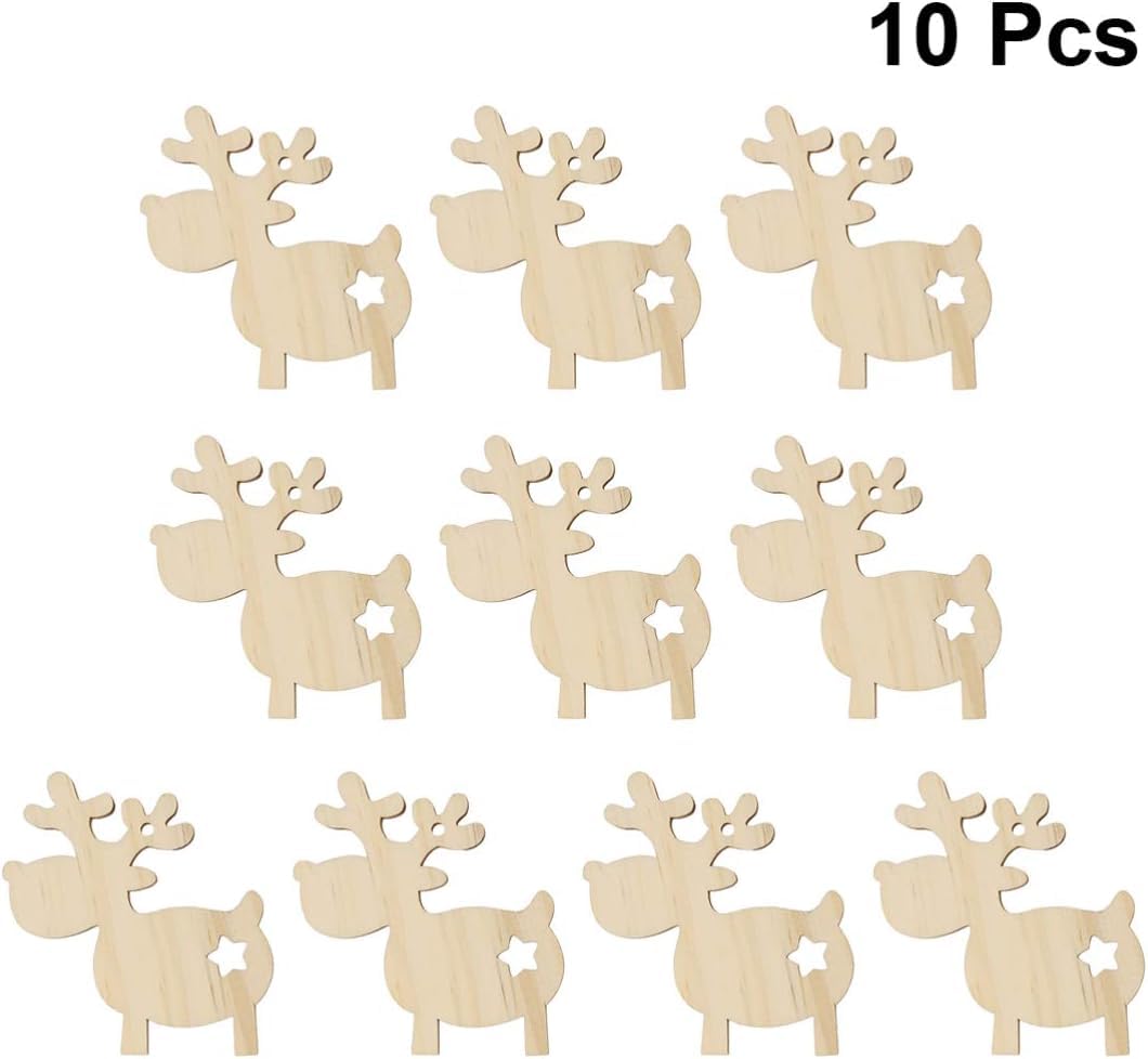 christmas reindeer MDF ornaments set