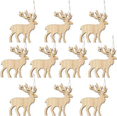 reindeer wooden ornaments set of 10