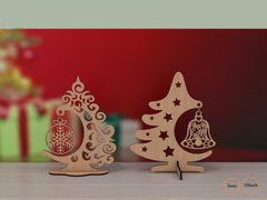 wooden christmas tree decoration set