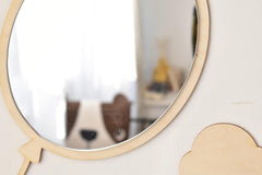 American Elm Mirror Balloon & Clouds Set Unbreakable Kids Room Decor Shatterproof Acrylic & Pine MDF