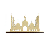 Cliths Eid Mubarak Wooden Table Sign Mosque Decor Ramadan Home Decoration Prayer Shelf Display Islamic Gift