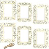 Set of six decorative photo frames with intricate designs on a white background.