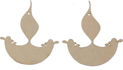 Two wooden sailboat shapes on a white background