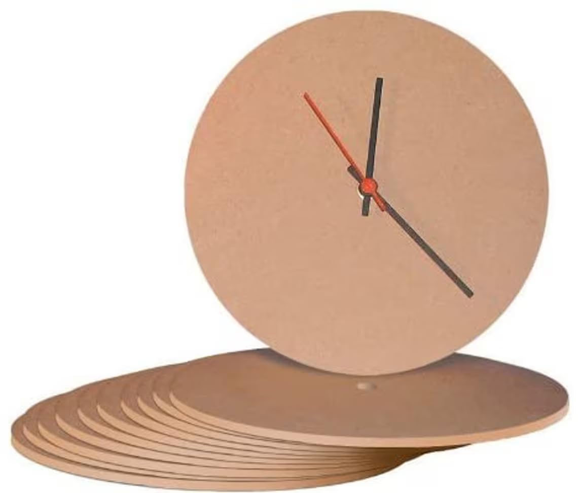 Brown clock with a unique design on a white background