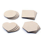 Cliths 16 Pcs Wooden Coasters MDF Blanks (Circle, Square, Hexagon, Heart) for DIY Painting & Crafts