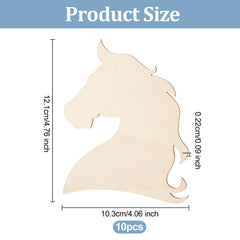Dimensions of a horse head cutout with measurements in inches.