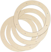 Cliths Pack of 4 Wooden Wreath Rings Pre Cut Holes for DIY Crafts Decor, Wall Door Hanging Wreaths, MDF Garland Bases