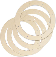 Cliths Pack of 4 Wooden Wreath Rings Pre Cut Holes for DIY Crafts Decor, Wall Door Hanging Wreaths, MDF Garland Bases
