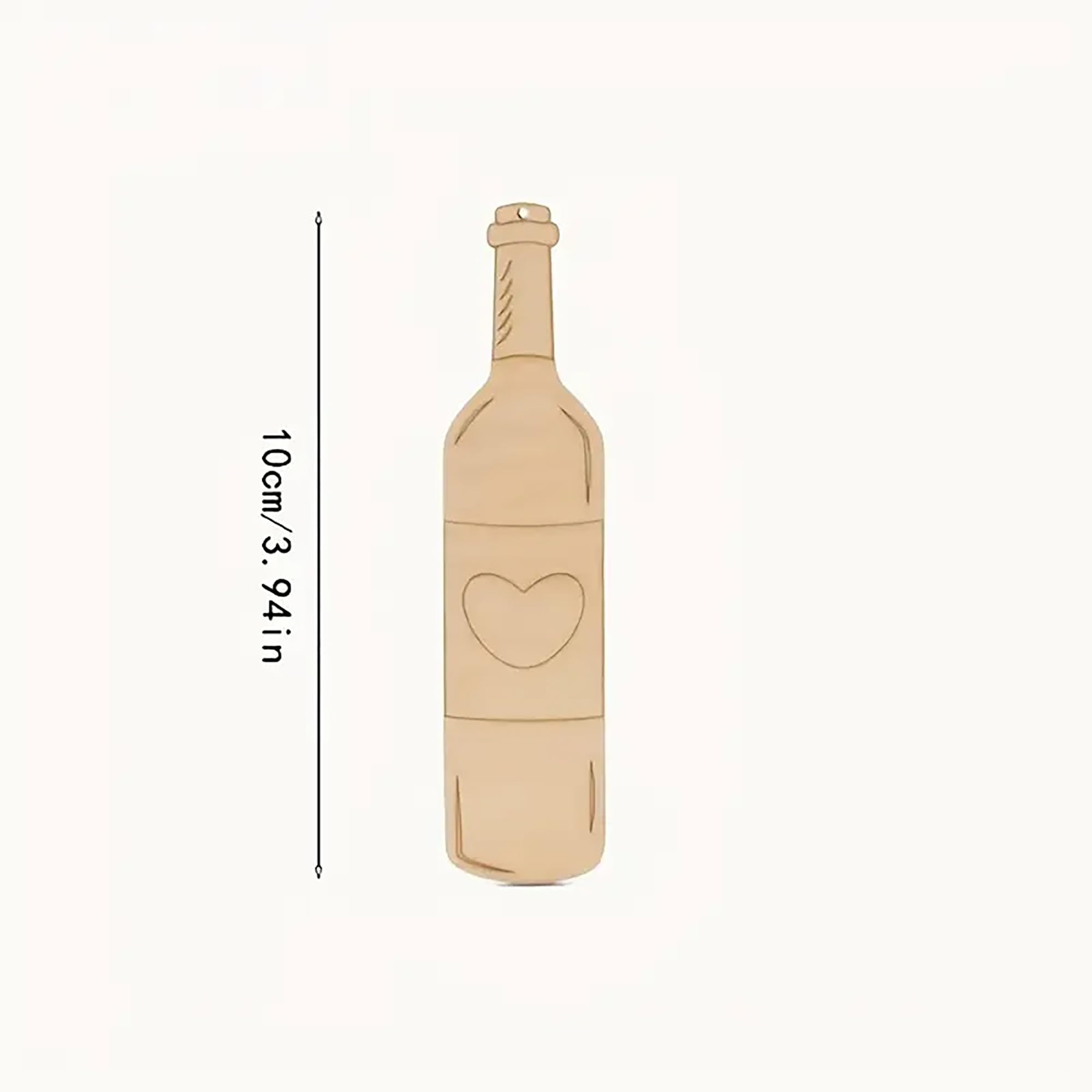 wooden love heart bottle cutouts