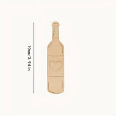 wooden love heart bottle cutouts