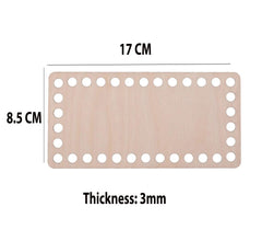 Cliths 3 Pcs Rectangle Wooden Basket Base MDF Crochet Bag Bottom for DIY Knitting, Weaving Craft Blanks