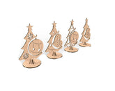 American Elm Christmas Holders Pack of 4 Wooden Stands MDF Display Cutouts for Holiday Decor