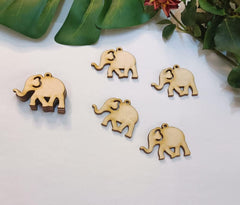 Cliths 30 Pcs Elephant Wood Earring Blanks Laser Cut Animal Shapes for DIY Jewelry, Boho Earrings, Nature Crafts