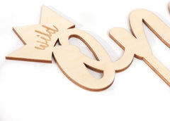 American Elm "Wild One" Cake Topper Wooden Nature Themed Decor for 1st Birthdays & Baby Showers, Rustic Woodland Party Supplies